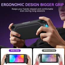 IINE Ergonomic One Piece Grip Case For Switch 2, Durable& Lightweight Ergonomic Comfort Grip Shockproof Cover Protective Case Enhanced Grip Cover Game Accessories - Black - View 5