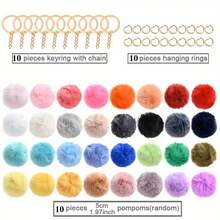 15/30/60/90 Stück Mehrfarbige Plüsch Herz-förmige Anhänger Schlüsselanhänger Tasche Auto DIY Dekoration, Muttertag Geburtstags Party Geschenk für Familie & Freunde - Verschiedenfarbig - Übersicht 15