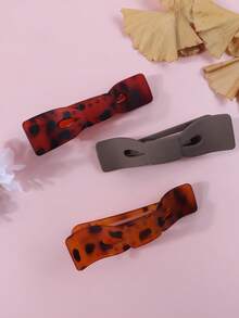 新款不对称蝴蝶结慵懒爪夹优雅发夹，蝴蝶夹发饰，简约发爪发饰 - 彩色 - 查看 12