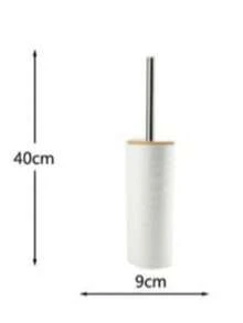 4件/6件套现代简约浴室配件套装，条纹竹盖浴室梳妆台套装，塑料和竹制浴室用品，包括皂液器、牙刷架、漱口杯、皂碟、马桶刷、垃圾桶。浴室台面梳妆台套装，浴室必备品，浴室装饰，适合作为乔迁、节日、生日礼物。 - 白色 - 查看 11