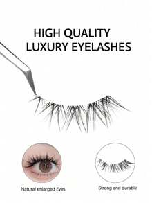 10 Pairs Thick 3D Multi-Layer DD Curly Russian Volume False Eyelashes, High Curl Degree, Dense & Bold Whole Piece Eyelash Extensions,Reusable, Cat's Eye False Eyelashes - Cat Eye Lashes - View 3