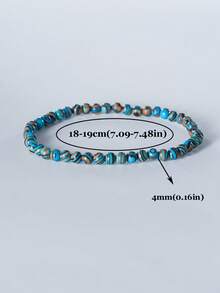 1pc 4mm Mini Energy Stone Charm Bracelet, Natural Stone Layered Bracelet, Agate Beads Yoga Healing Bracelet Jewelry For Women Men Best Friend Gift, Festival Gifts - Multicolor - View 45