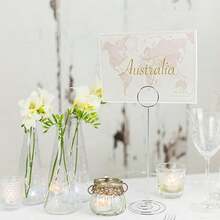 12pcs Silver Table Number Holders, 3 Sizes 5cm/8.5cm/22cm Table Picture Stands With Non-Slip Base, Suitable For Wedding, Party, Dining Table, Photo Frame, Notes, Birthday Party Or Other Banquets - Silver - View 4