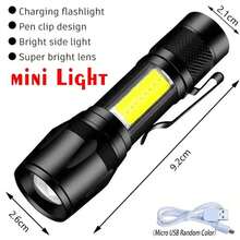 Linterna Led de alta potencia, linterna recargable por USB con pantalla, luz con zoom y batería, linterna para acampar y senderismo, lámpara de emergencia - P50 - Ver 10