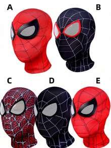 1pc Official Licensed Spider-Man Spider Mask - Perfect For Halloween And Cosplay, Durable Polyester Material, Ideal Gift For Valentine's Day, New Year, Christmas, Suitable For Men - Multicolor - View 3