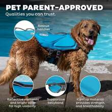 Outward Hound Dawson Swim Dog Life Jacket, High-Performance Neoprene Dog Life Vest For Swimming, Boating, And Water Safety, XL, Blue - ColorA - 查看 4