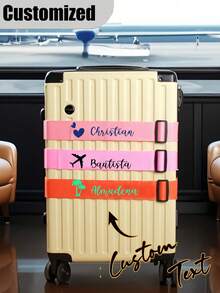 Correa de equipaje personalizada, correa de equipaje personalizable con nombre, correa de equipaje de nailon personalizada con nombre, identificador de equipaje, correa de equipaje para asegurar el equipaje, correa de equipaje, adecuada para equipaje - Multicolor - Ver 5