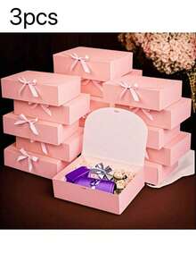 10/6/3pcs Set Elegant Gift Boxes With Golden Ribbon - Large Size 12x9.8x3.1 Inches, Flip-Top Closure, Suitable For Weddings, Birthdays And Special Occasions, Gift Boxes