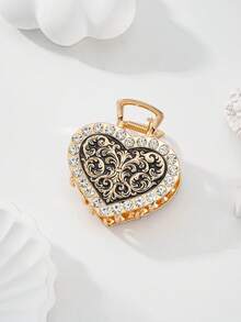 Women's Hair Accessories Made Of Zinc Alloy, Heart Shaped With Faux Pearl And Rhinestone Decor, Suitable For Work, Party, Ceremony, Birthday Gift For Girlfriend Elegant Claw Clip Vacation Hair Clips Beach Hair Claw - Multicolor - View 8