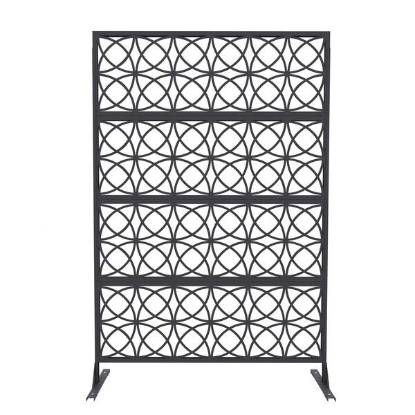 Techigher Metal Privacy Screen Panel, Freestanding Outdoor Decorative Fence For Patio, Deck, Lawn & Garden, Rustproof Weather-Resistant Room Divider