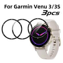 3 piezas de protector de pantalla de borde curvo de material PMMA para Garmin Venu 3/Venu 3S, transparente de alta definición, resistente a arañazos, a prueba de golpes, sensible al tacto, superficie lisa, ajuste perfecto, adecuado para Halloween y Navidad - 3 piezas, transparente - Ver 1