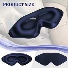 3D Deep Contoured Zero Pressure Sleep Eye Mask For Men Women Blackout Blindfold With Adjustable Strap For Travel Home Nap Blue - Blue - View 2