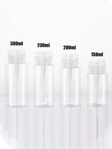 150毫升/200毫升/300毫升美甲按压瓶，透明按压瓶，粉色蝴蝶结图案，酒精卸甲油收纳瓶，大容量可重复使用卸妆瓶，卸甲油，按压头，空丙酮容器旅行瓶按压头，宿舍和浴室必备化妆配件 - 彩色 - 查看 8