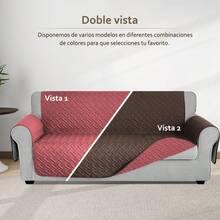AMOROSA Couch Cover - Wine Red/coffee - View 2
