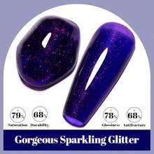 YTD Likomey Gel Nail Polish,15ml Secret Purple Glitter Nails Gel,Fall Winter Shiny Sparkly Salon Home DIY Manicure UV Color Varnish,SF442 - ColorGG - 查看 4