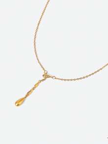 Opalesca 1pc Luxury Teardrop Pendant Necklace With Sparkling Rhinestones, Tassel Dangle Design, Fashion Jewelry For Women, Perfect For Elegant Everyday & Party Charm