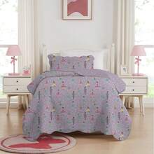 Double-Sided Single Bedspread Set For Girls And Children, Premium Decoration, 2 Pieces. Unmissable! - 公主 - 查看 1