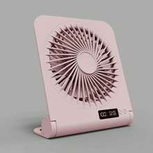 GICOOK 1800mAh 便携式 USB 桌面风扇，三档风速带定时显示，无刷电机，可折叠迷你 USB 供电散热风扇，静音旋转桌面风扇，适用于家庭、办公室、卧室、宿舍、室内/室外，夏季礼物之选 - 彩色 - 查看 12
