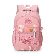 Cute Bow Lightweight Backpack For Girls, Fashion Casual Travel Bag, Ergonomic Design School Bag, Handbag, Back To School Daypack, Large Capacity Multi-Layer Pencil Case, Back To School Stationery, Office Supplies, Valentine's Day Gift - Multicolor - View 9