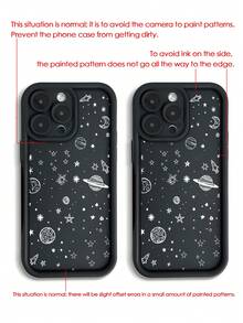 星空图案加厚防摔时尚外星人星空印花手机保护壳，兼容苹果及苹果 Series 手机 - 彩色 - 查看 5