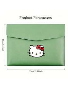 1pc Sanrio Hello Kitty Leather Clutch Bag Document Bag (Black) - Large Capacity File Organizer Pouch, 330x240mm, Cute Cartoon Pattern Office School Stationery Bag - Multicolor - View 5