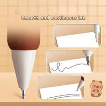 Capybara 4pcs Gel Pen With A Soft Sponge Cover, Push-Button Mechanism, And A Comfortable Grip, Designed To Reduce Pressure On The Hand Back To Fine Writing Tools, Large-Capacity Multi-Layer Pencil Case, Back To School Supplie Essentials Office Supplies Valentine's Day Gifts - Multicolor - View 4