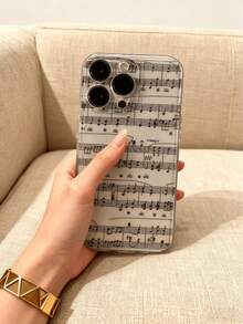 音乐符号彩绘透明极简时尚创意防震手机壳，兼容 17/17 Pro/17 Pro Max、16/11/16 Pro/16 Plus/16 Pro Max/16e、15 Pro Max、13/14/12/XS/XR/7G/8P、Galaxy S25/S25 Plus/S25 Ultra、A15/A32/A23/A55/A52/A12/A32 - 彩色 - 查看 2