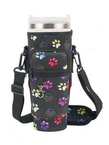 1pc/4pcs With Pink Heart-Shaped Plush Hanging Cup Accessory Set, Portable Adjustable Shoulder Strap, Suitable For Sports And Outdoor Gift Giving - Multicolor - View 15