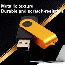 128GB/64GB/32GB/16GB/8GB/4GB/2GB/1GB High-Speed Metal Rotating USB Flash Drive, 8 Color Options, Compatible With Smartphones, Computers, Car Accessories, And Gaming Devices, Secure And Portable File Storage - Black - View 5