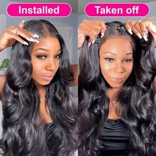 NARNI 40 Inch 13x6 HD Lace Front Wigs Human Hair 250% Density Body Wave Lace Front Wigs Human Hair Pre Plucked Wear And Go 5x5 6x4 Glueless Lace Closure Human Hair Wigs For Women Brazilian Virgin Put On And Go No Glue Natural-Looking Hairline - Natural Black - 查看 5
