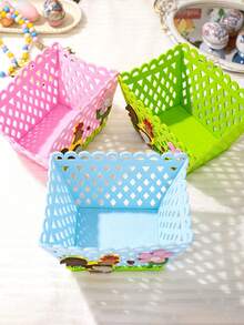 Giỏ đựng trứng Phục Sinh hình thỏ và gà con, làm từ vải polyester bền chắc, kèm túi quà không dệt, thích hợp cho hoạt động săn trứng Phục Sinh, trang trí, trang trí văn phòng, tiệc theo chủ đề, trang trí lễ Phục Sinh. - Nhiều màu - Xem 6