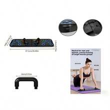 1pc Black Multi-Functional Push-Up Board, Portable And Foldable, With Anti-Slip Surface And Handles, Suitable For Chest, Abdomen, Arm And Back Exercises, Unisex Allenamento A Casa - Multicolor - View 8