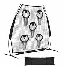 7 X 7 Ft Football Trainer Throwing Net, Training Throwing Target Practice Net With 5 Target Pockets, Knotless Net Includes Straps And Portable Carry Case, Improve QB Throwing Accuracy, Black - 7*7 Ft 5-hole Black - View 8