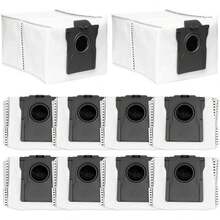 适用于 X40 Ultra/ L40 Ultra/ X30 Ultra/ X40 Master/ Mova P50 Pro Ultra/ P10 Pro Ultra/ X50 Ultra/ L50 Ultra / L40s Pro Ultra / Mova V50 Ultra 机器人吸尘器的 2/5/6/8/10 件装尘袋和拖布，吸尘器替换尘袋，吸尘器备件 - 彩色 - 查看 11