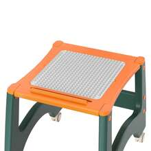 6-In-1 High Chair, Multifunctional High Chair With Double Removable Tray, Adjustable Dining Chair Design - Orange and White - View 7