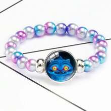 1条新款韩流风格珍珠链吊坠手链，釉面宝石手链，情侣手链，派对礼物首饰 - 彩色 - 查看 2