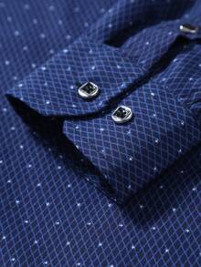 Men's Shirt, Fashionable Minimalist Printed Button-Up Shirt, Suitable For Spring And Autumn - Blue - View 7