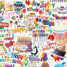 55pcs Cute Happy Birthday Stickers For Teens, Birthday Party Water Bottle Stickers, Cartoon Happy Birthday Stickers, Gifts, Laptop, Notebook, Back To School Essentials - Multicolor - View 5