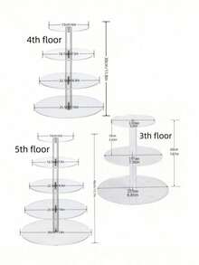 Multi-Tier Acrylic Cake Display Stand, Dessert Food Stand For Wedding, Birthday Party - Clear - View 4