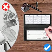 Premium Leather Checkbook Cover For Men And Women Checkbook Holder Wallet RFID Blocking - 黑色 - 查看 6