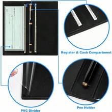 Premium Leather Checkbook Cover For Men And Women Checkbook Holder Wallet RFID Blocking - Sunflower - 查看 4