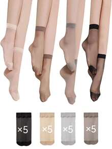 Women's Solid Color Mid-Calf Socks, Lightweight & Skin-Friendly, Versatile & Fashionable, Comfortable Mid-Length Socks, Autumn/Winter - Multicolor - View 16