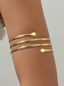 1 Pc Women Arm Cuffs Metal Wire Arm Band Upper Arm Bangle Summer Body Jewelry