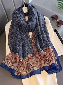 1pc Classic Cashew Print Long Scarf, Vintage Travel Shawl/Hijab