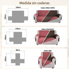 AMOROSA Couch Cover - Wine Red/coffee - View 6