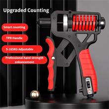 Adjustable(11–400 Lb)Counting Hand Grip Strengthener – Alloy Frame,Titanium-Plated Steel,TPR Non-Slip Handles,Back To School Season,Finger Strength Training,Hammerhead Design Doubles As A Safety Hammer,Valentine's Day,Gym,Exercise - Đỏ - Xem 2