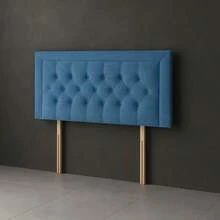 2ft6 Small Single Miami Chesterfield Velvetto Headboard 20inch - Beige - View 3