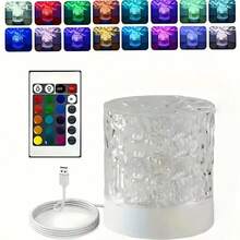 1pc LED Water Wave Crystal Projection Lamp - USB Atmosphere Light, With Touch/Remote Control, 16 Colors, RGB Ambiance Projector, Suitable For Reading, Stage, Living Room, Office, Bedroom, Game Room, Dining Room, Christmas, Valentine's Day, Easter, Halloween - Multicolor - View 10