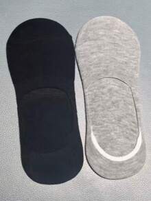 5 par damstrumpor med tjocka, lågt skurna och osynliga foder, 2 ljusgrå 3 svarta, halkfria sportstrumpor för vardagsbruk - Multifärgad - Visa 8