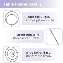 12pcs Silver Table Number Holders, 3 Sizes 5cm/8.5cm/22cm Table Picture Stands With Non-Slip Base, Suitable For Wedding, Party, Dining Table, Photo Frame, Notes, Birthday Party Or Other Banquets - Silver - View 8